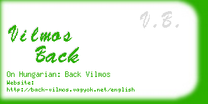 vilmos back business card
